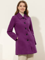 Women's Mid Length Button Front Overcoat