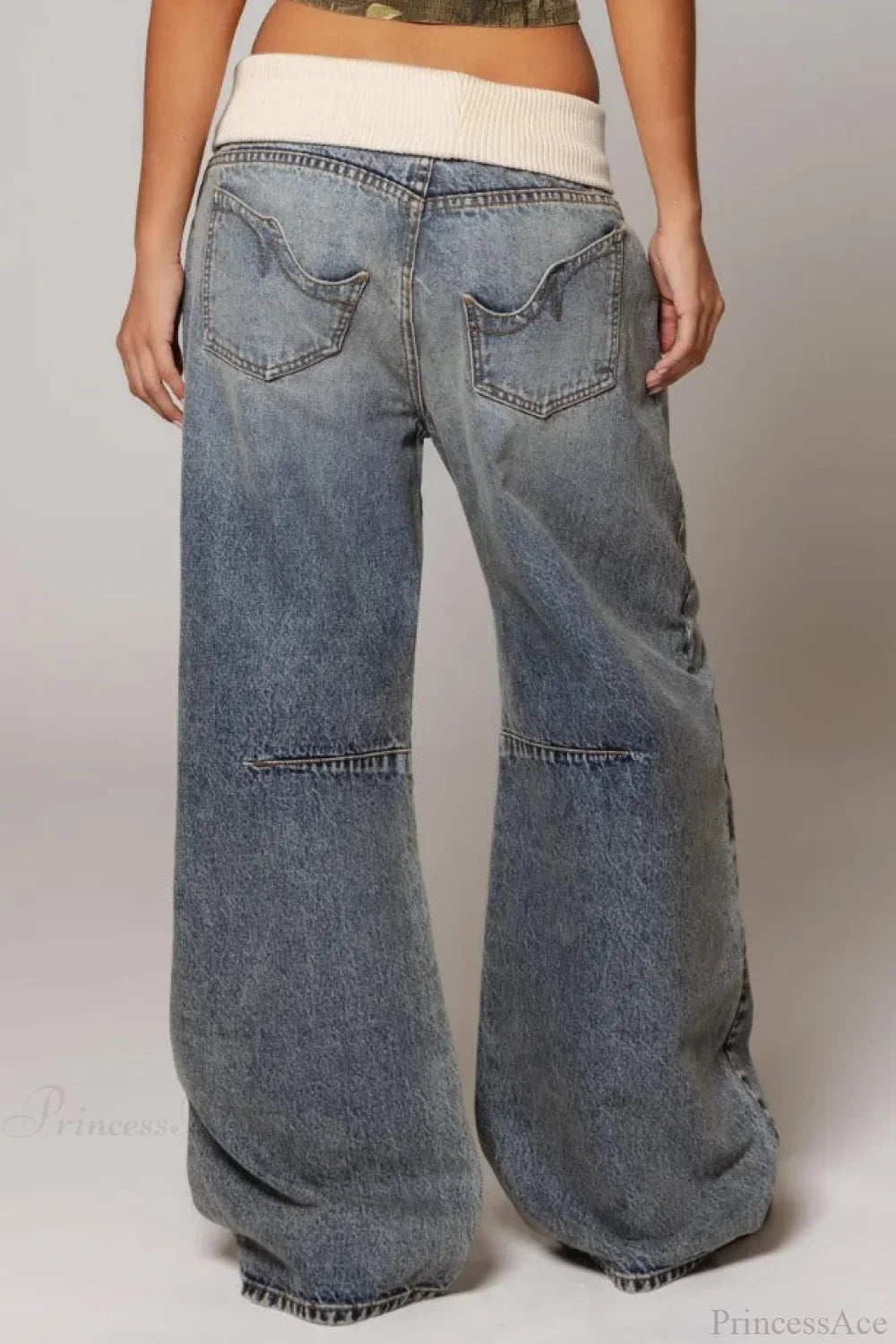 Women's Loose Fit Washed Jeans